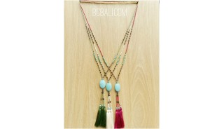 beads tassels stone caps three color  handmade